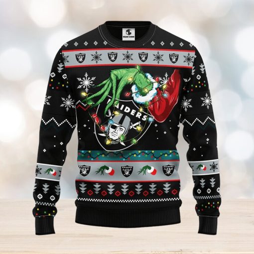 Oakland Raiders Grinch Christmas Ugly Sweater