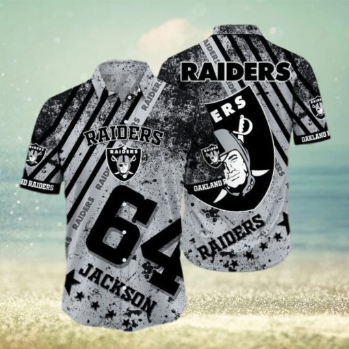 Oakland Raiders Nfl Custom Hawaiian Shirt Short  T Shirt Hawaiian Pattern Print