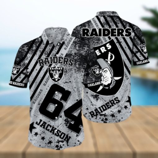 Oakland Raiders Nfl Custom Hawaiian Shirt Short  T Shirt Hawaiian Pattern Print