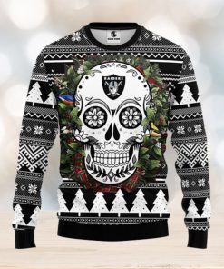 Oakland Raiders Skull Flower Ugly Christmas Ugly Sweater