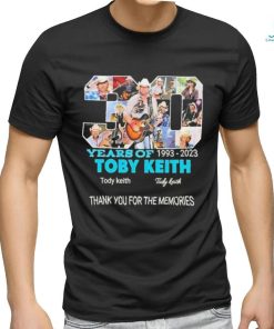 Official 30 years of 1993 2023 Toby Keith thank you for the memories signatures shirt