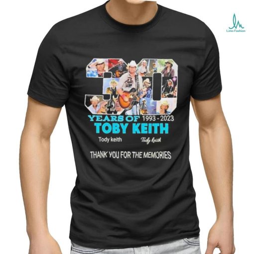 Official 30 years of 1993 2023 Toby Keith thank you for the memories signatures shirt