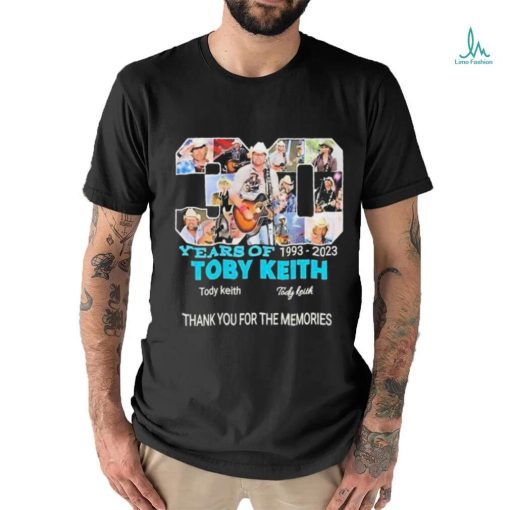 Official 30 years of 1993 2023 Toby Keith thank you for the memories signatures shirt