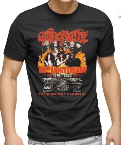 Official Aerosmith 53rd anniversary 1970 2023 thank you for the memories signatures shirt