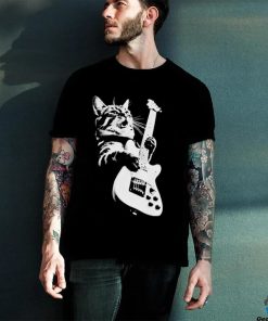 Official Cat Playing Guitar Kitten Plays Guitarist Rockstar shirt