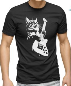 Official Cat Playing Guitar Kitten Plays Guitarist Rockstar shirt