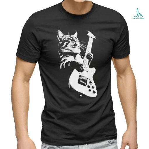 Official Cat Playing Guitar Kitten Plays Guitarist Rockstar shirt