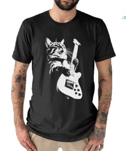 Official Cat Playing Guitar Kitten Plays Guitarist Rockstar shirt