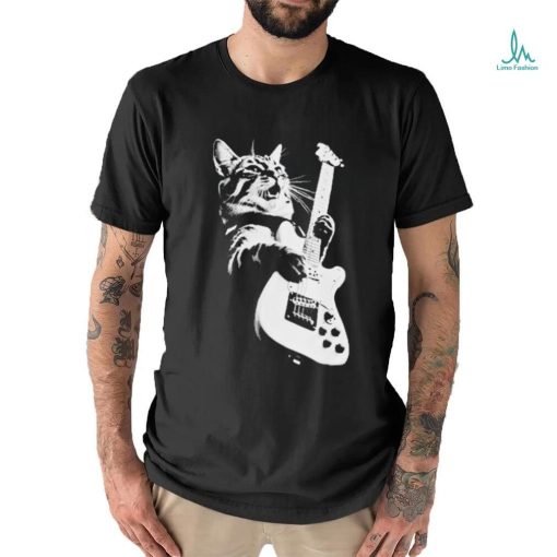 Official Cat Playing Guitar Kitten Plays Guitarist Rockstar shirt