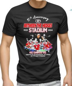 Official Georgia Bulldogs 95th Anniversary Between The Hedges Stadium 1929 2024 Go Dawgs Go Shirt