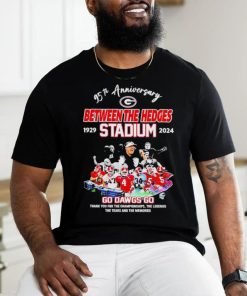 Official Georgia Bulldogs 95th Anniversary Between The Hedges Stadium 1929 2024 Go Dawgs Go Shirt