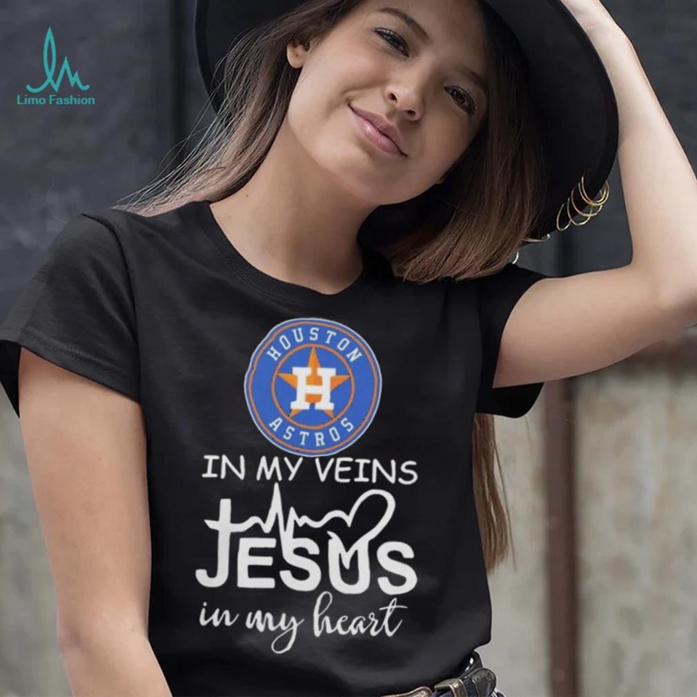 Houston Astros Logo 2023 In My Veins Jesus In My Heart Shirt