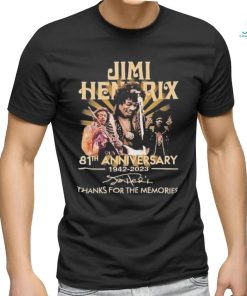 Official Jimi Hendrix 81st anniversary 1942 2023 thank for the memories signatures shirt