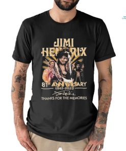 Official Jimi Hendrix 81st anniversary 1942 2023 thank for the memories signatures shirt