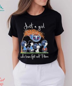 Official Peanuts Just A Girl Who Loves Fall And Titans Shirt
