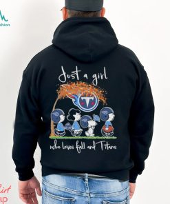 Official Peanuts Just A Girl Who Loves Fall And Titans Shirt