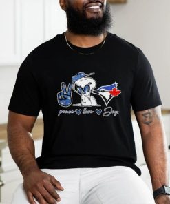 Official Snoopy Peace Love Toronto Blue Jays Shirt - Limotees