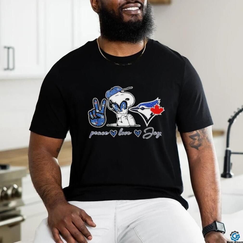 Official Snoopy Peace Love Toronto Blue Jays Shirt - Limotees