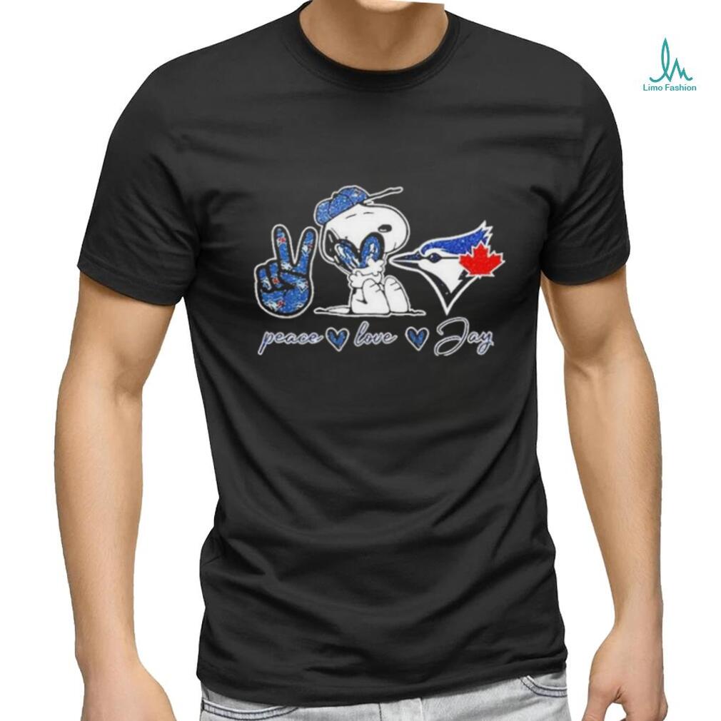 Official Snoopy Peace Love Toronto Blue Jays Shirt - Limotees