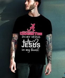 Official alabama Crimson Tide In My Veins Jesus In My Heart Shirt