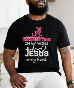 Official alabama Crimson Tide In My Veins Jesus In My Heart Shirt
