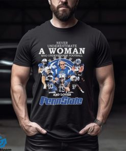 Official never Underestimate A Woman Who Understands Football And Loves PennState T Shirt