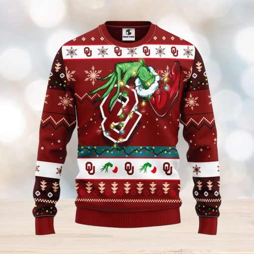 Oklahoma Sooners Grinch Christmas Ugly Sweater