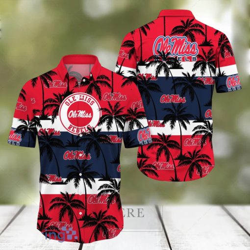 Ole Miss Rebels All Over Print Logo And Coconut Trending Summer Gift Aloha Hawaiian Shirt