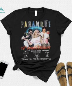 Paramore 19th Anniversary 2004 2023 Thank You For The Memories signatures shirt