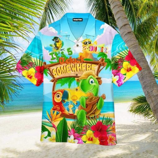 Parrot It s 5 O clock Somewhere Aloha Hawaiian Shirt