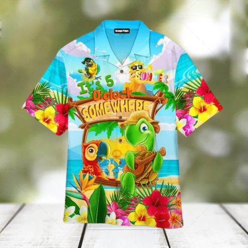 Parrot It s 5 O clock Somewhere Aloha Hawaiian Shirt