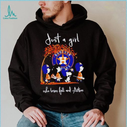 Peanuts Cartoon Just A Girl Who Loves Fall And Astros Shirt