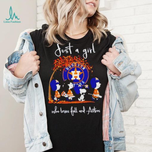Peanuts Cartoon Just A Girl Who Loves Fall And Astros Shirt