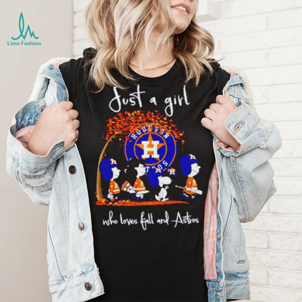 Peanuts Cartoon Just A Girl Who Loves Fall And Astros Shirt Peanuts Cartoon Just A Girl Who Loves Fall And Astros Shirt