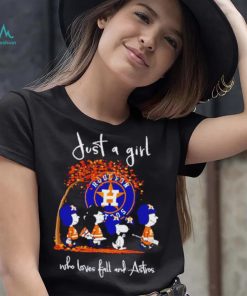 Peanuts Cartoon Just A Girl Who Loves Fall And Astros Shirt