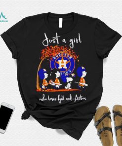 Peanuts Cartoon Just A Girl Who Loves Fall And Astros Shirt