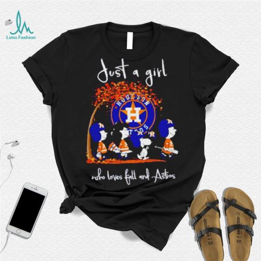 Peanuts Cartoon Just A Girl Who Loves Fall And Astros Shirt