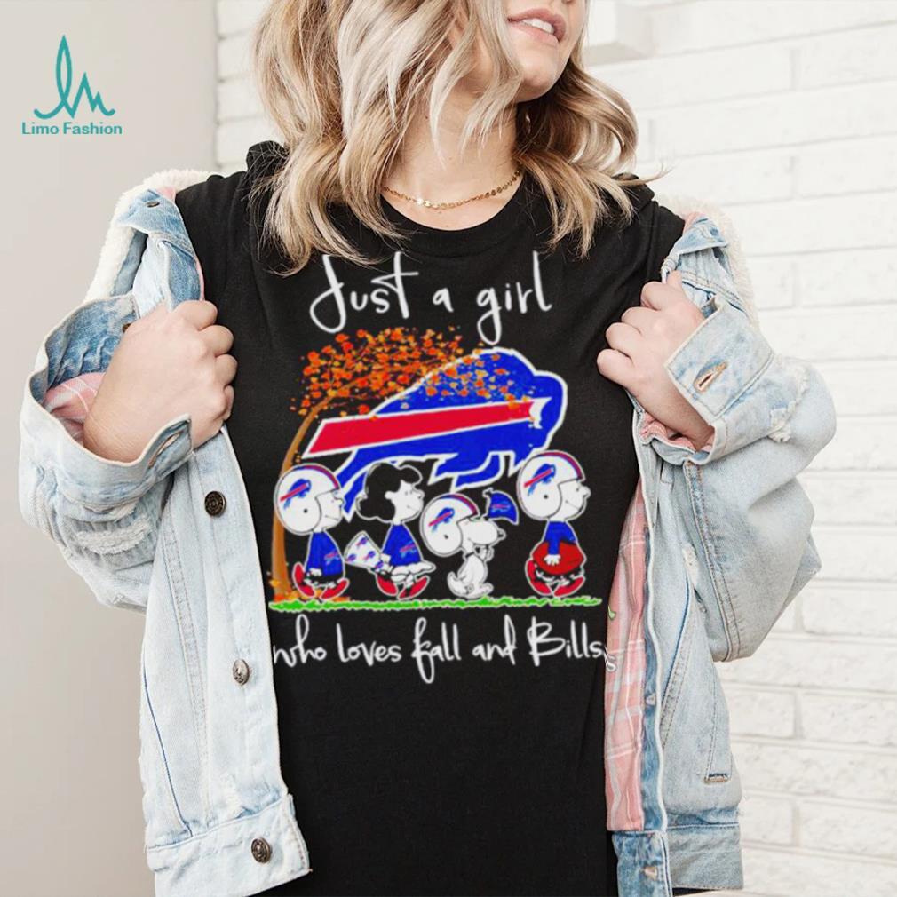 Snoopy Peanuts Just A Girl Who Loves Fall And Buffalo Bills Shirt - Limotees