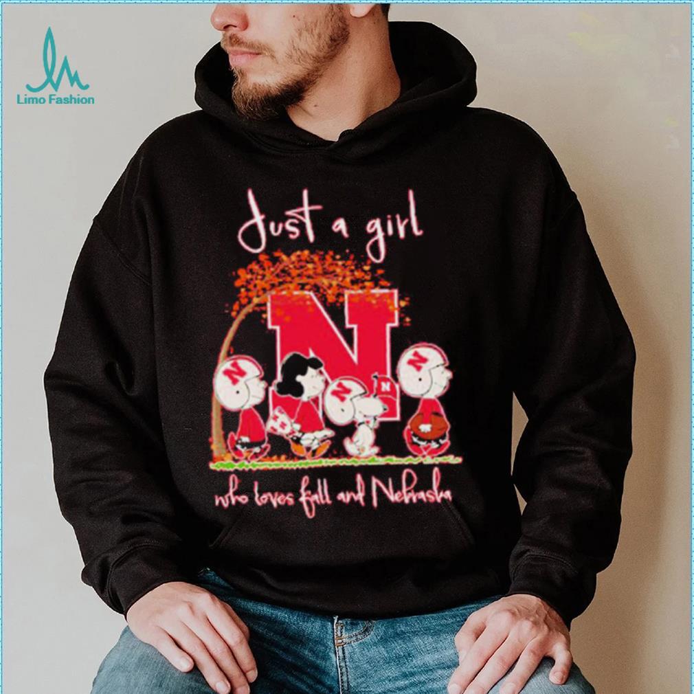 Peanuts Cartoon Just A Girl Who Loves Fall And Nebraska Shirt Peanuts Cartoon Just A Girl Who Loves Fall And Nebraska Shirt