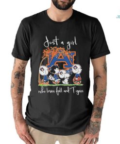 Peanuts Just A Girl Who Loves Fall And Tigers Shirt