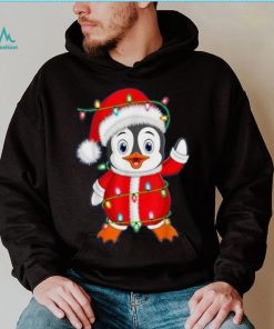 Penguin Lover Xmas Lighting Santa Penguin Christmas Shirt