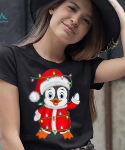 Penguin Lover Xmas Lighting Santa Penguin Christmas Shirt