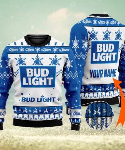 Personalized Bud Light Beer Ugly Custom Name Ugly Gift Christmas 3D Sweater For Men And Women