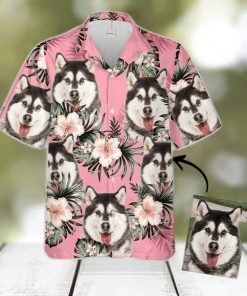 Personalized Flowers Pattern Pink Color Dog Hawaiian T Shirt