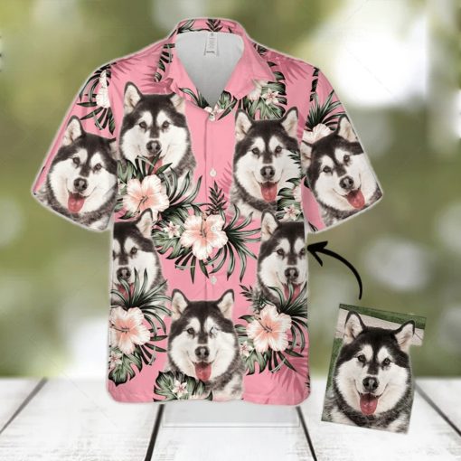 Personalized Flowers Pattern Pink Color Dog Hawaiian T Shirt