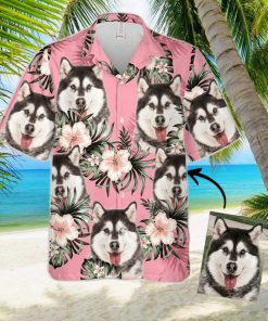 Personalized Flowers Pattern Pink Color Dog Hawaiian T Shirt