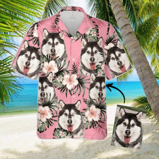 Personalized Flowers Pattern Pink Color Dog Hawaiian T Shirt