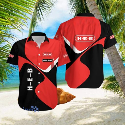 Personalized H E B Logo Red And Black Trending Summer Gift For Men And Women hawaiian shirt