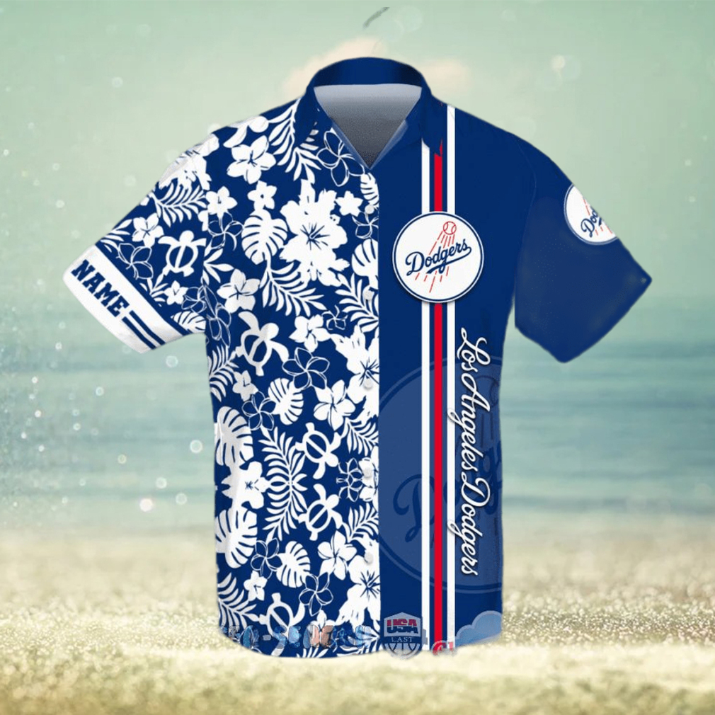 Personalized Name Los Angeles Dodgers MLB Team Tropical All Over