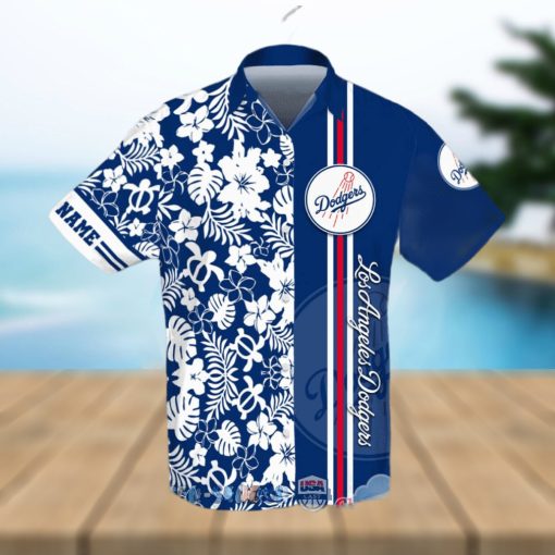 Personalized Name Los Angeles Dodgers MLB Team Tropical All Over Print Hawaiian Shirt